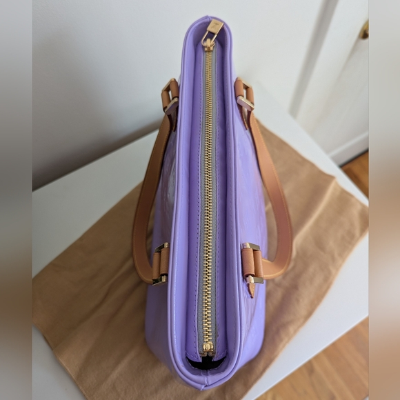 *Re-painted* lilac purple Louis Vuitton Houston vernis bag - Picture 2 of 15